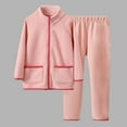thumbnail image 1 of Placlothes Girls Pink Fleece 2-Piece Set (Jacket + Pants) - 4-14 Years, Sizes 110-170, Warm Cozy Fall Winter Outfit with Raglan Sleeve & Elastic Waist for Cold Weather,Size 7 T, 1 of 6