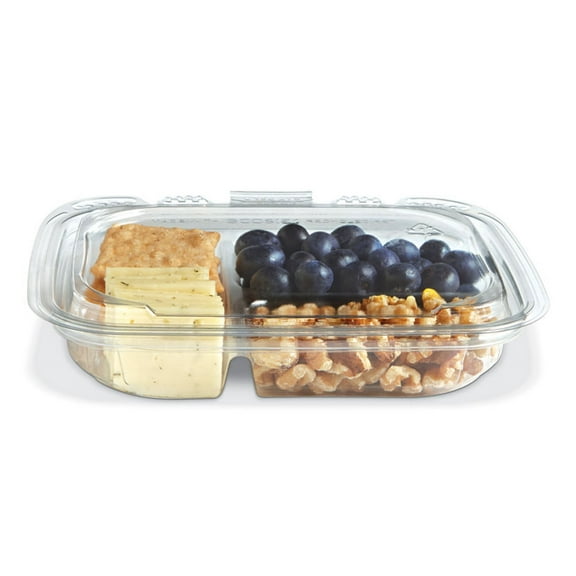 Placon Crystal Seal reFresh 13 oz. Clear 3-Compartment Container | 200/Case