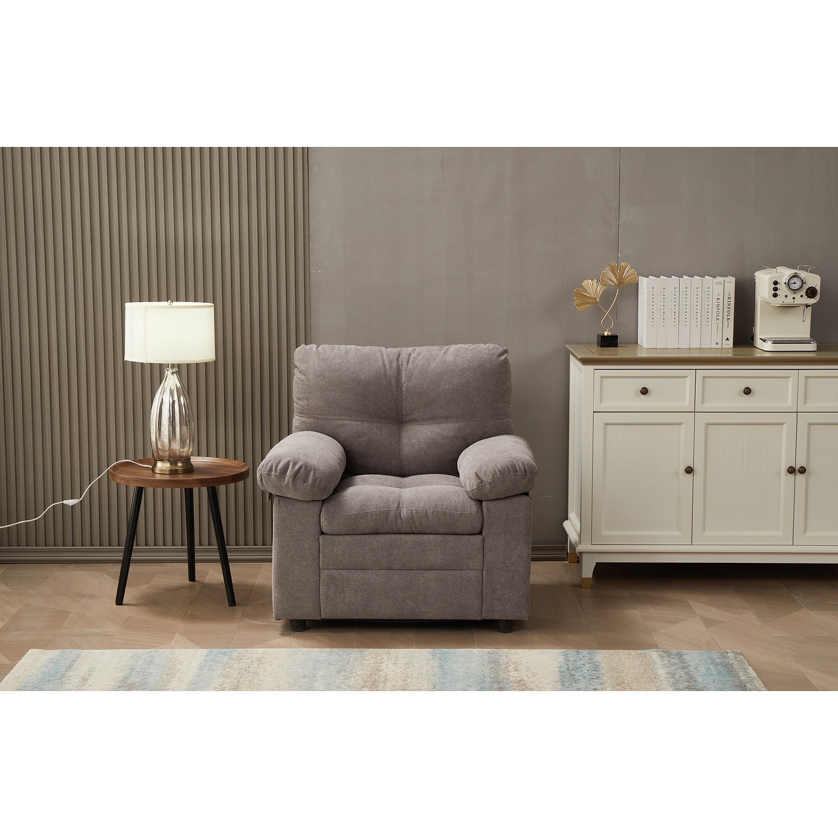Plaencia Linen Living Room Chair Brown