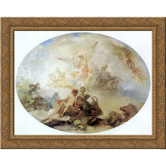 Plafon Jutrzenka 24x20 Gold Ornate Wood Framed Canvas Art by Henryk Siemiradzki
