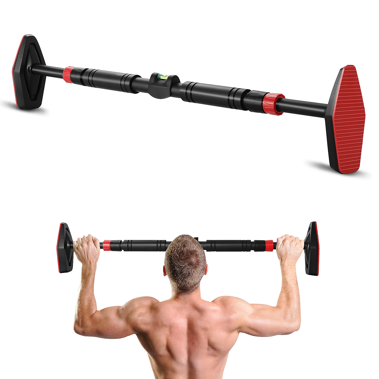 Plagage Pull Up Bar for Doorway, Door Frame Chin Up Bar without Screw Exercise Bars for Home Workouts Strength Training Home Gym Equipment Indoor, 27.5'-37.8'' Width