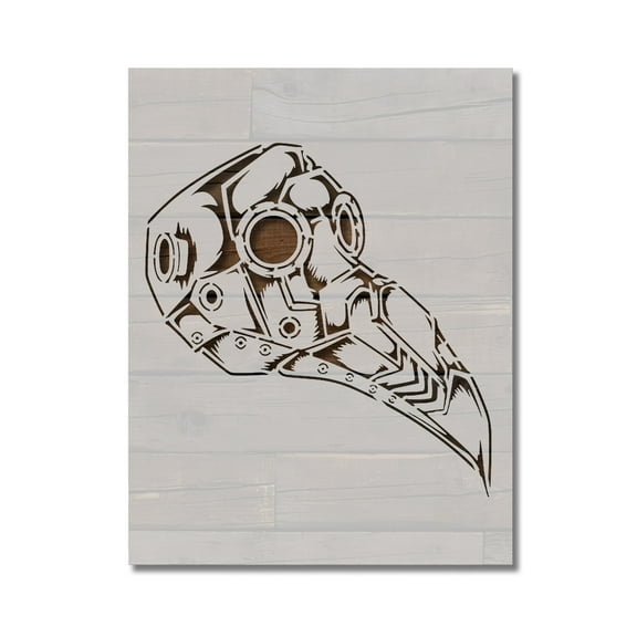 Plague Doctor Mask Head Stencil Template Reusable 8.5 x 11 Inches for Painting on Walls, Wood, Arts and Crafts by Stencilville