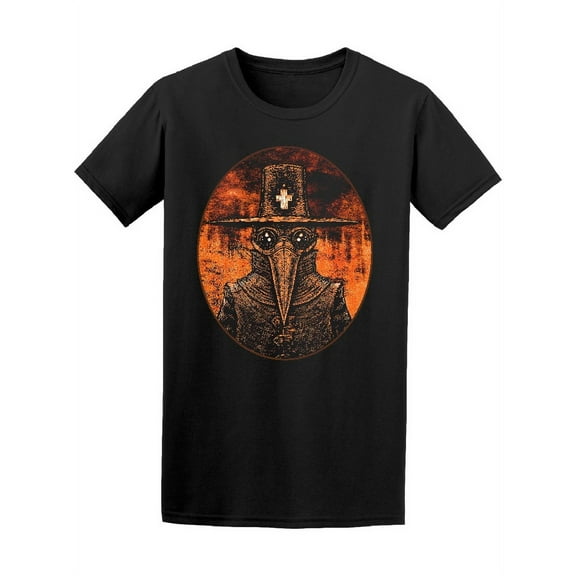 Plague Doctor On Fire Graphic T-Shirt Men -Image by Shutterstock, Male Small