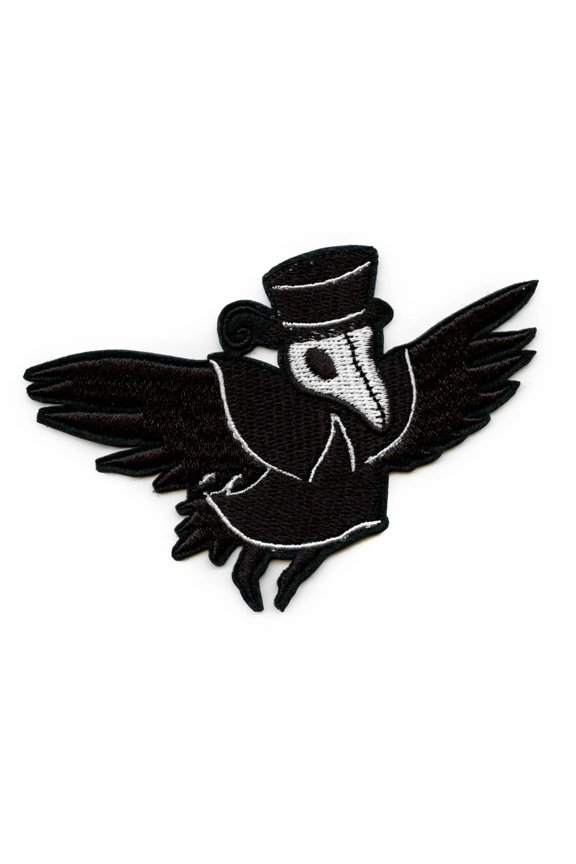 Plague Doctor Vulture Bird Patch Renaissance Pandemic Horror Embroidered Iron On