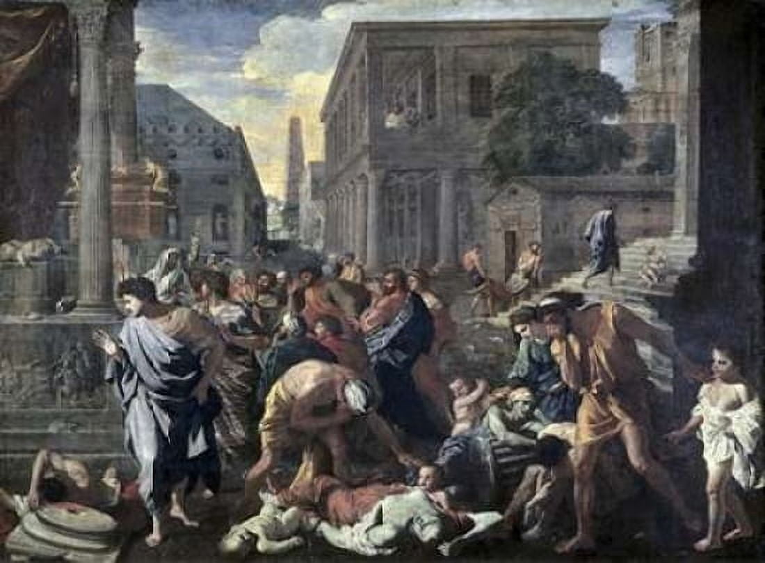 Plague On Ashdod In 1030 BC Canvas Art - Nicolas Poussin (18 x 24)