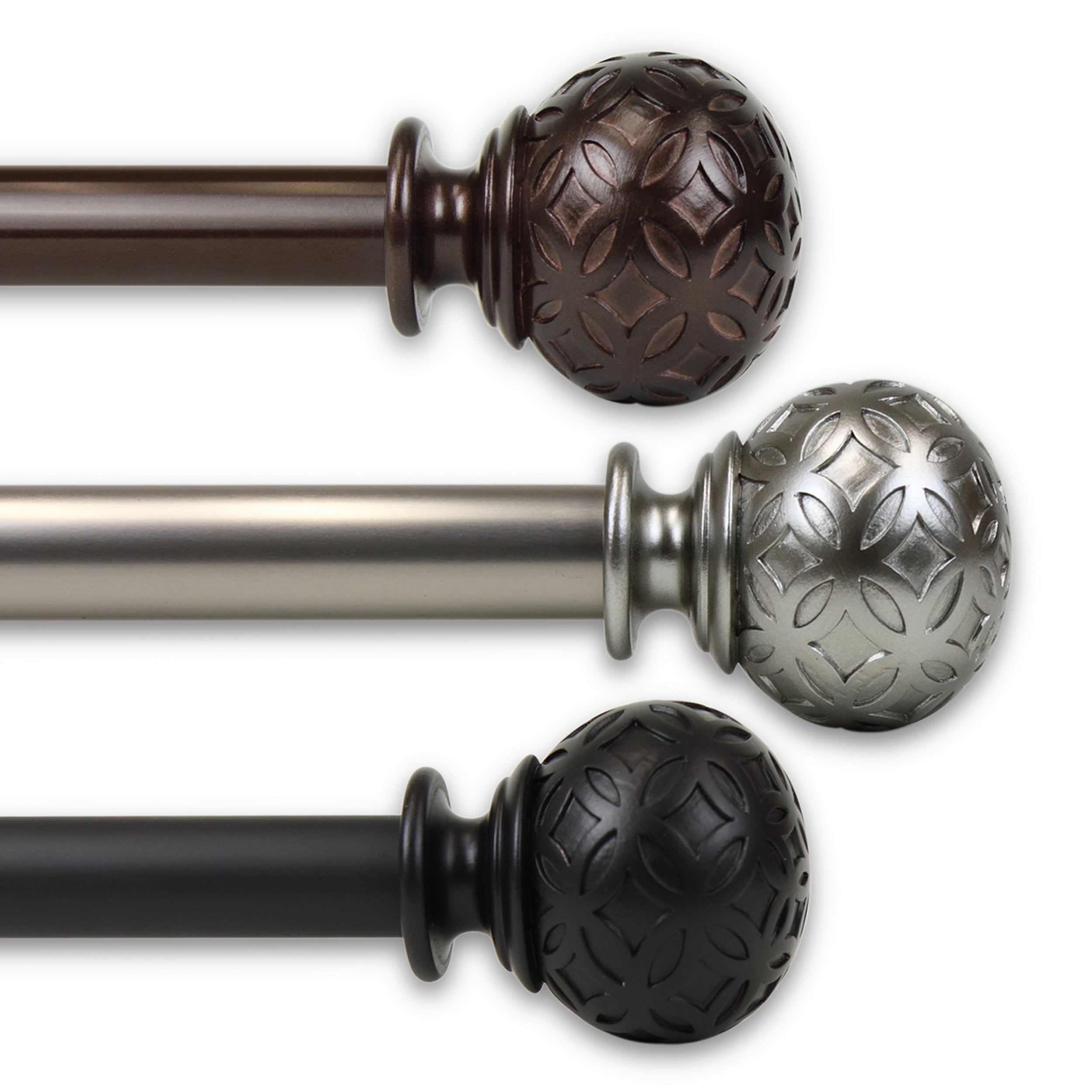 Plaid 1" Curtain Rod 160-240 inch - Black
