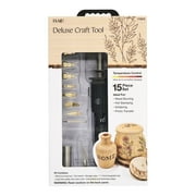 Plaid 15 PC Electric Wood Burning Tip Set, Creative Decorative Tool, DIY Kit, Carving, Burning and Soldering Tips, Pyrography, Temperature Control, Carrying Case
