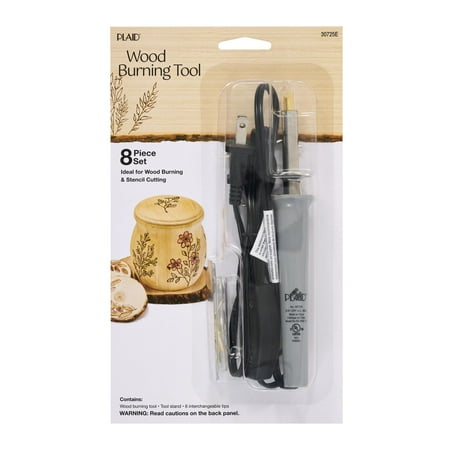 Plaid 8 Pcs Electric Wood Burning Tool Kit, Stencil Cutter, Custom Stencils, Decorative, Custom Crafting Design Tips, Craft Set, Wood Burning Tips