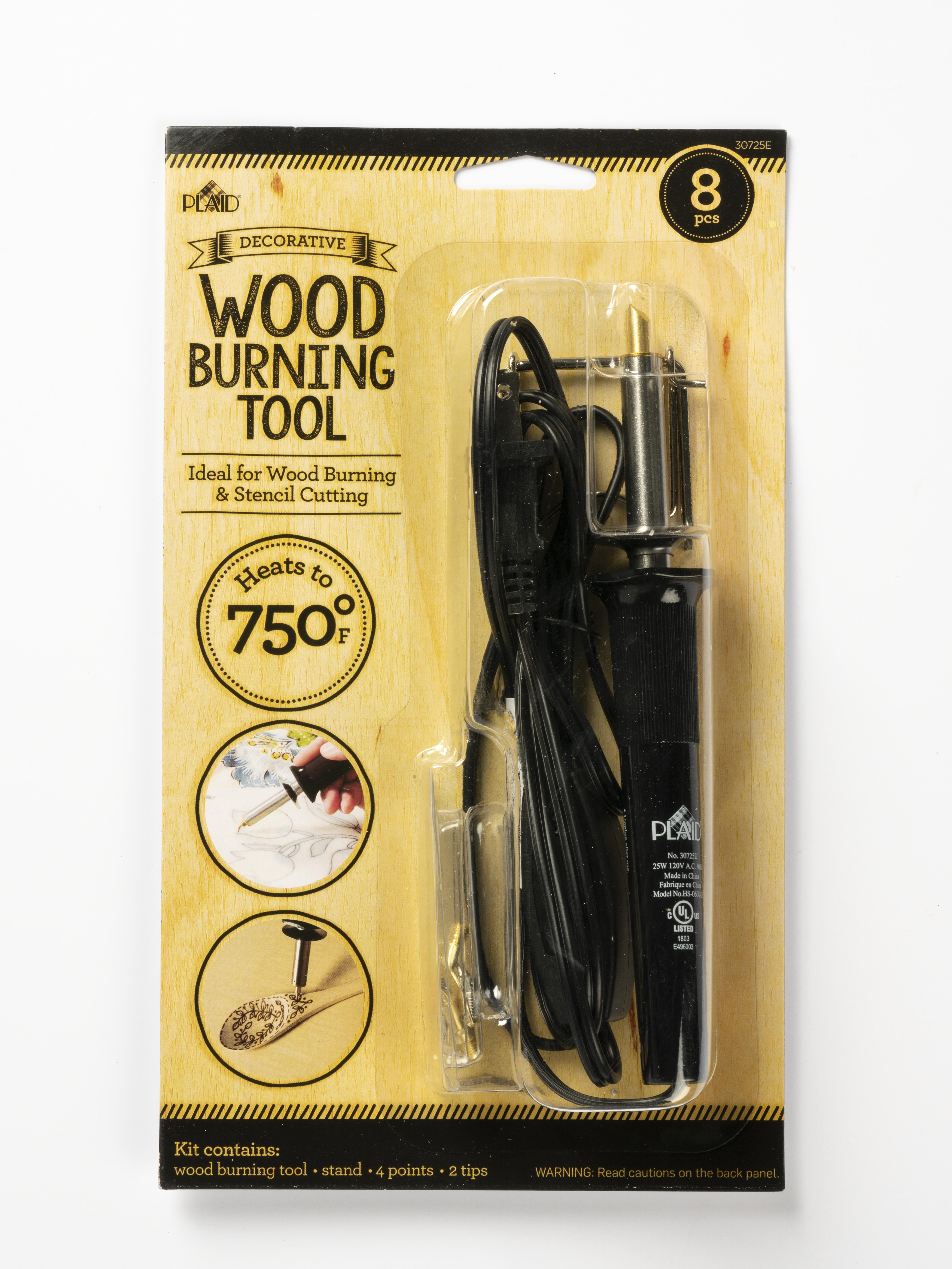 Plaid 8 Pcs Electric Wood Burning Tool Kit, Stencil Cutter, Custom  Stencils, Decorative, Custom Crafting Design Tips, Craft Set, Wood Burning  Tips