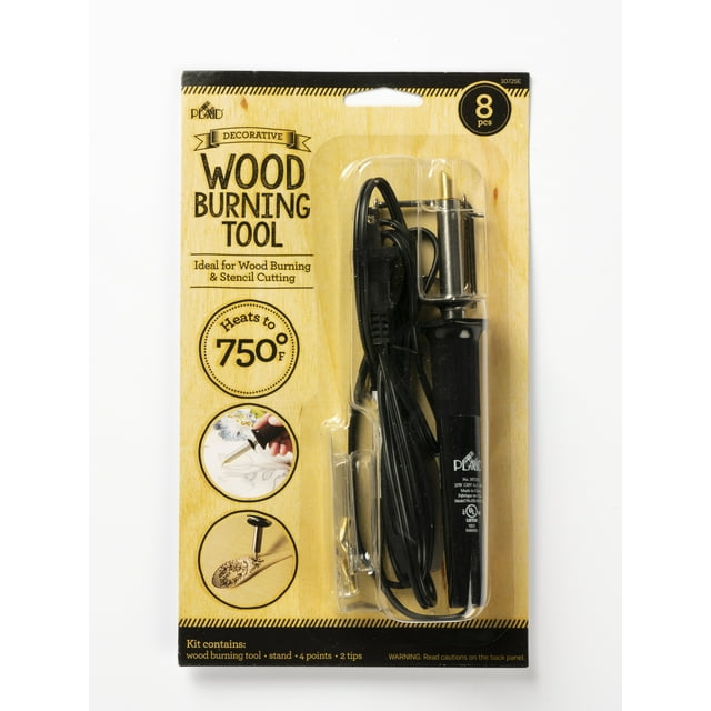 Plaid 8 Pcs Electric Wood Burning Tool Kit, Stencil Cutter, Custom