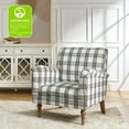 thumbnail image 1 of Modern Plaid Accent Chair Upholstered Black Armchair Adult Home Bedroom Living Room, 1 of 8