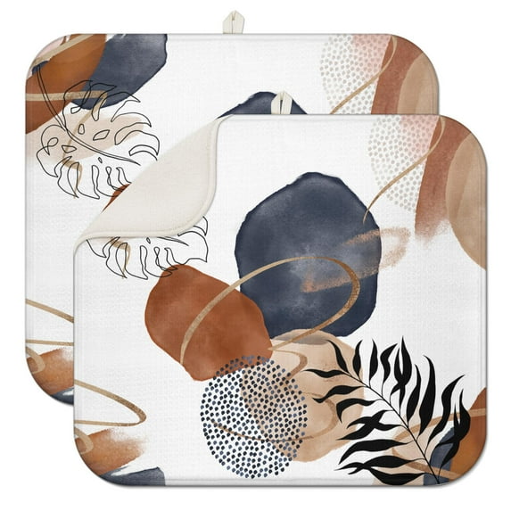 Plaid Aesthetic Machine Washable Reversible Rack Pad Kitchen Decor Colorful Reversible Design for Kitchen Counter Coffee Bar Drying Use