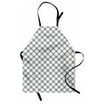thumbnail image 1 of Plaid Apron Monochromatic Diagonal Pattern with Checks and Stripes Dashed Lines Celtic Classic, Unisex Kitchen Bib Apron with Adjustable Neck for Cooking Baking Gardening, Black White, by Ambesonne, 1 of 3