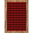 thumbnail image 1 of Plaid Area Rug, Lumberjack Fashion Buffalo Style Checks Pattern Retro Style with Grid Composition, Flat Woven Accent Rug for Living Room Bedroom Dining Room, 2.6' x 5', Orange Black, by Ambesonne, 1 of 2