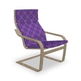 thumbnail image 1 of Plaid Armchair Pad and Slipcover, Purple Awakening Tones Modernized Tartan Like Classic Geometric Pattern, 1 Piece Soft Cushion Replacement with Removable Cover, Fuchsia and Dark Blue, by Ambesonne, 1 of 1