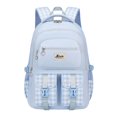 thumbnail image 1 of Plaid Backpack, Waterproof Nylon Bookbag with Large Capacity Multi Pocket Design, Portable Bag for Daily Carry Travel Study and Outdoor Activities, 1 of 6