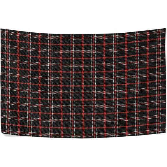 Plaid Black and Red Tapestry Aesthetic Tapestry Wall Hanging 60" x 40" Inches Home Decor Gifts