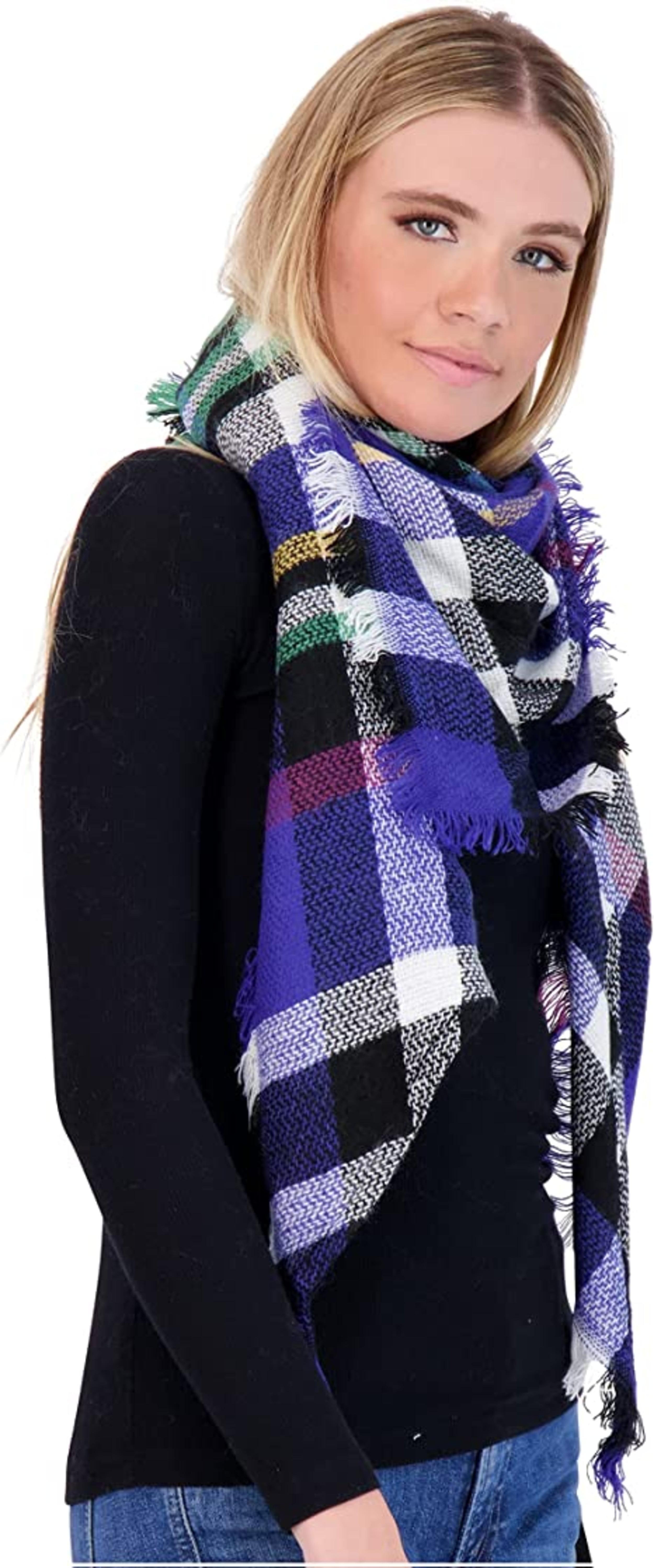 Walmart Plaid Blanket Shawl, Lightweight Woven Soft Oversized