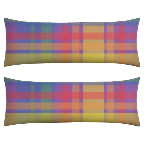 Plaid Body Pillow Cover - Soft & Breathable Fabric, Hidden Zipper, 20"x54", Buffalo Check & Vintage Plaid Print - Perfect Gift for Side Sleepers, Cabin Decor & Pregnancy Support