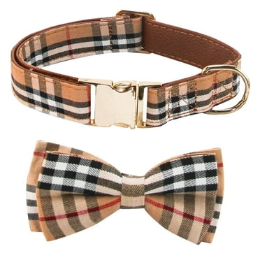 Plaid Bow Tie Dog Collar – Adjustable Pet Fashion Collar for Small Dogs