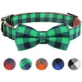 thumbnail image 1 of Plaid Bow Tie Dog Collar Unique Lock Buckle Soft Comfortable, Adjustable Comfy Bowtie for Small Medium Large Dogs Cats Pets Cute Bowtie Detachable, 1 of 6