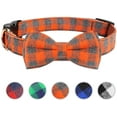 thumbnail image 1 of Plaid Bow Tie Dog Collar Unique Lock Buckle Soft Comfortable, Adjustable Comfy Bowtie for Small Medium Large Dogs Cats Pets Cute Bowtie Detachable, 1 of 6
