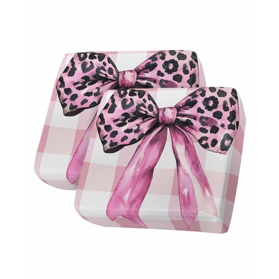 Plaid Bowknot Sofa Couch Cushion Covers Washable, Removable Stretchable Sectional Couch Covers, Spring Pastoral Leopard Print Lattice Slipcovers for L & T Shape Sofa Furniture Protector S Size 2 pcs