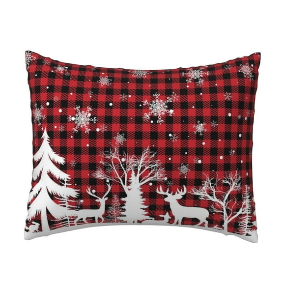 Plaid Buffalo Christmas Pillowcases Bed Pillow Case Covers Cooling Breathable Pillow Protectors-20x30 In
