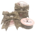 thumbnail image 1 of Plaid Burlap Bows and Ribbon, 4-Pack 4" x 3" Bows, 3 Yards, Natural Brown by Gwen Studios, 1 of 3