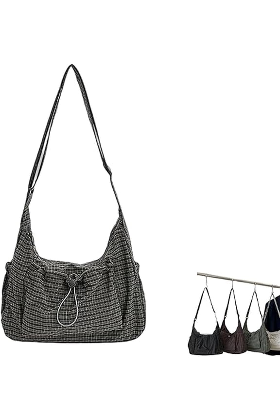 Plaid Casual Shoulder Bag for Women, Lightweight Checkered Crossbody Bag with Adjustable Strap(1Pcs, B)