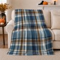 thumbnail image 1 of Plaid Check Living Room Autumn Accent, Cozy Botanical Garden Scene, Warm Flannel Blanket for Ranch House and Living Room, Animal Lovers Thanksgiving Gift, Artistic Home Decor, 1 of 9
