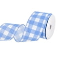 thumbnail image 1 of Plaid Check Ribbon, Wired Edge Gingham Ribbon for Gift Wrapping, DIY, Christmas Decoration and Bow Craft Blue / 2.5 Inch x 10 Yards, 1 of 6