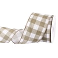 thumbnail image 1 of Plaid Check Ribbon, Wired Edge Gingham Ribbon for Gift Wrapping, DIY, Christmas Decoration and Bow Craft Brown / 2.5 Inch x 10 Yards, 1 of 6