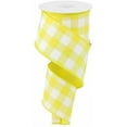 thumbnail image 1 of Plaid Check Wired Edge Ribbon - 10 Yards (Yellow, White, 2.5 Inches), 1 of 2