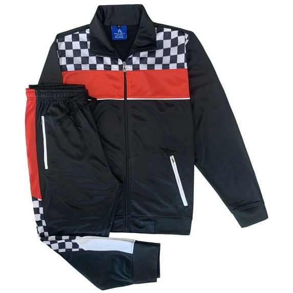 Plaid Checker style jogger tracksuit Men