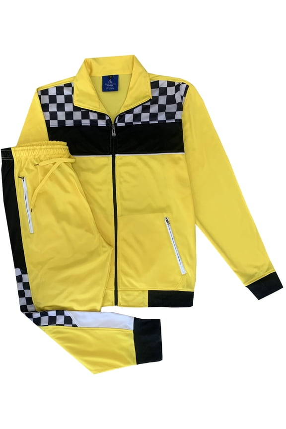 Plaid Checker style jogger tracksuit Men