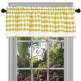thumbnail image 1 of Plaid Checkered Country Farmhouse Rod Pocket Window Valance - Yellow/White, 1 of 2