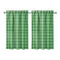 thumbnail image 1 of Plaid Checkered Kitchen Curtains 2 Pack 27.5Wx39L Inch Tier Panels Semi-Sheer Rod Pocket Short Curtains for Rustic Decor, 1 of 4
