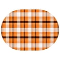 thumbnail image 1 of Plaid Checkered Orange and Black Rustic Oval Tableclothes 60x84in Polyester Waterproof and Reusable Tablecloth for Weddings Birthdays Buffets Backyard Camping Catering Events, 1 of 1