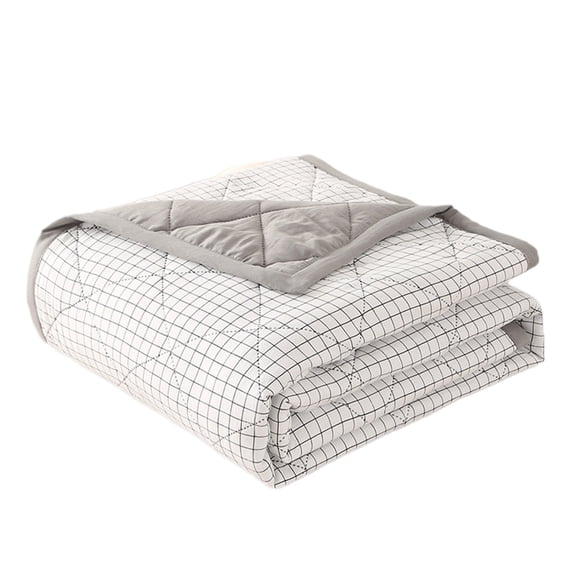 Plaid Checkered Patchwork Striped Quilted Washed Cotton Reversible Throw Blanket, Indoor and Outdoor Use,Quilted Bedding or Living Room for All Seasons