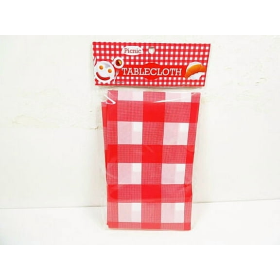 Plaid Checkered Picnic Tablecloth 70" x 50" Red Tablecloths Reusable