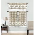 thumbnail image 1 of Plaid Checkered Rooster Kitchen 3 Piece Window Curtain Set Tier & Valance, 1 of 2