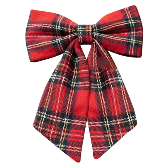 Plaid Christmas Bow Large Checkered Ribbon for Tree Wreath and Seasonal Home Decor Red