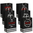 thumbnail image 1 of Plaid Christmas Gift Bags - 6 Pack - Medium Size 10" White & Black Buffalo Plaid Gift Bags With Handles & Name Tags - Assorted Xmas Gift Bags with 6 Holiday Sayings & Red Metallic Foil Details - 6 Pac, 1 of 7