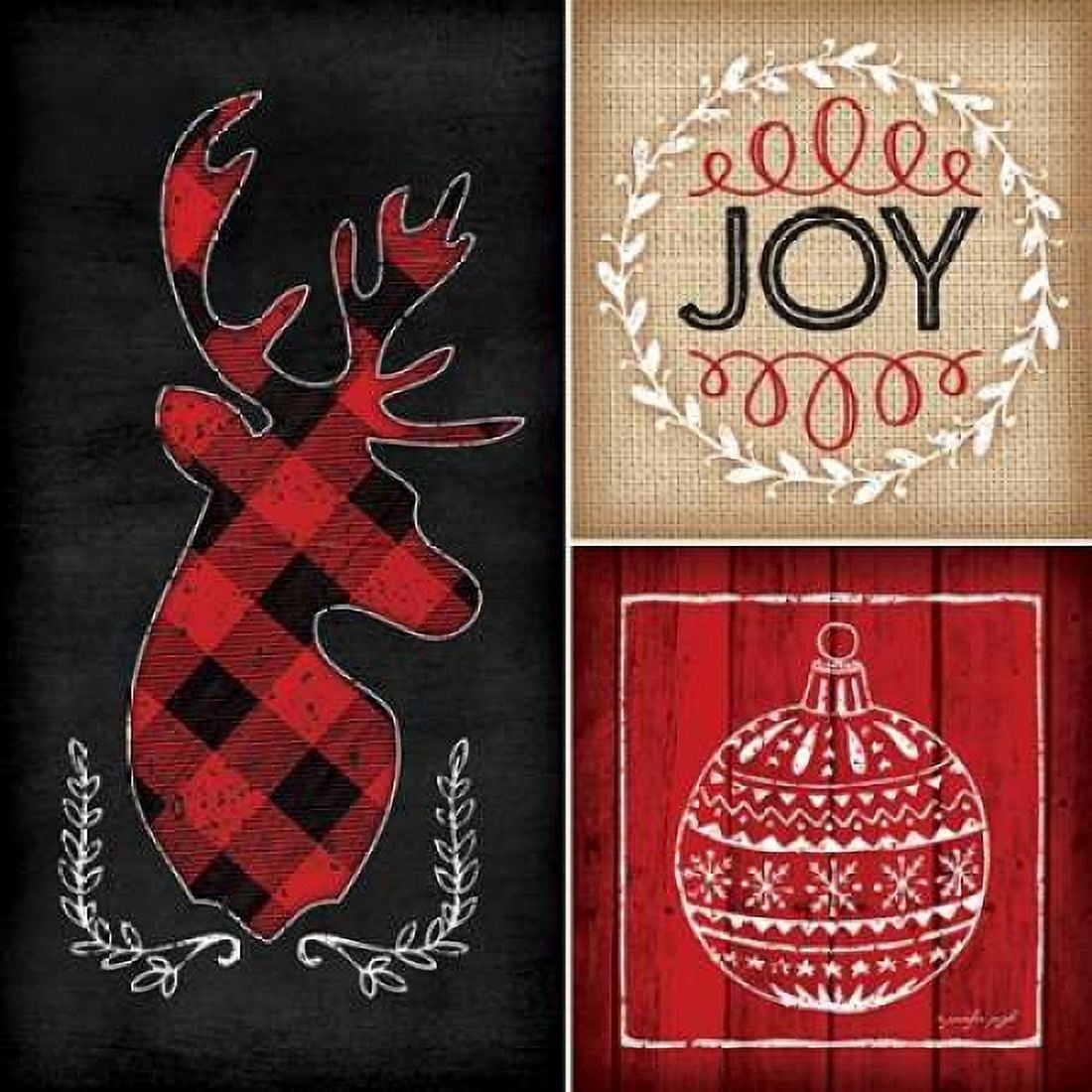 Plaid Christmas I Canvas Art - Jennifer Pugh (24 x 24)