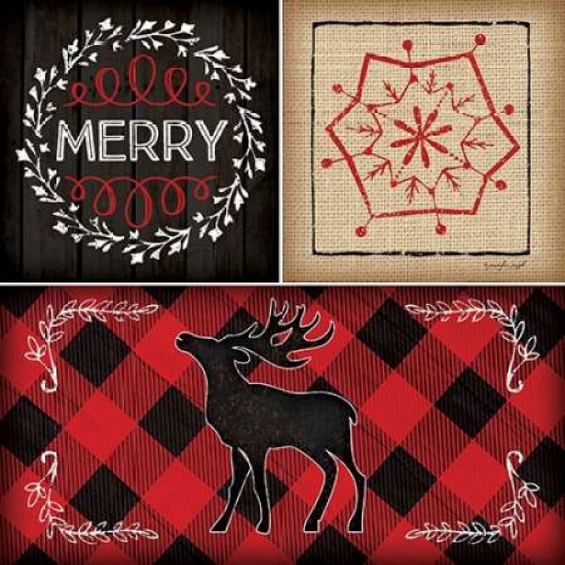 Plaid Christmas III Canvas Art - Jennifer Pugh (24 x 24)