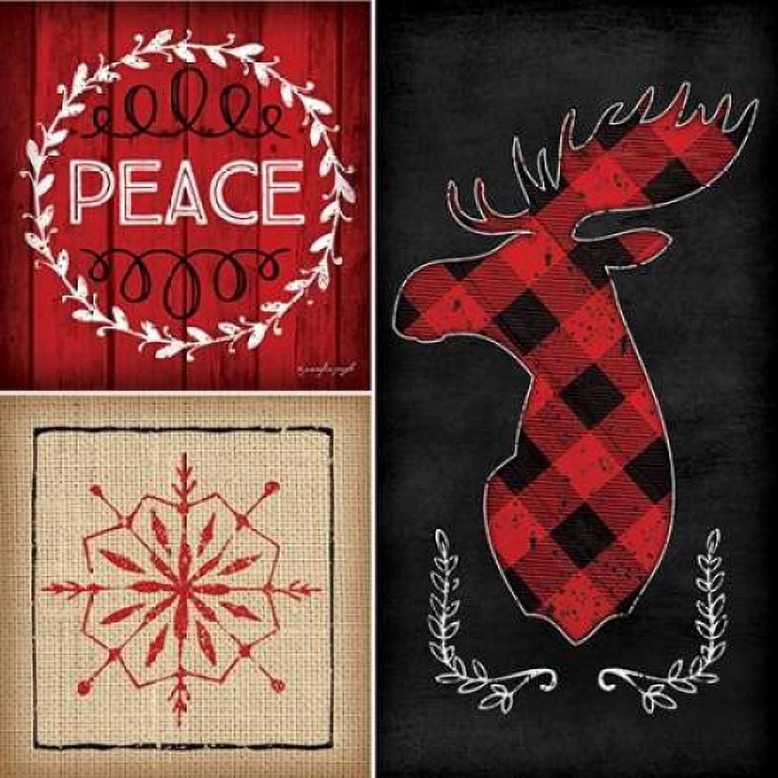 Plaid Christmas IV Canvas Art - Jennifer Pugh (24 x 24)