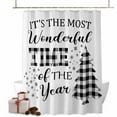 thumbnail image 1 of Plaid Christmas Tree Bathroom Shower Curtain It's The Most Wonderful Time of The Year Waterproof Washable Shower Curtains for Bathtub Bath Decor with Grommets and Hook 54 X 78 Inch, 1 of 8
