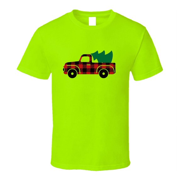 Plaid Christmas Tree Pickup Truck Tee Holiday Tshirt Great Yuletide T Shirt