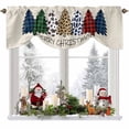 thumbnail image 1 of Plaid Christmas Tree Tie Up Valances Curtain, Cow Leopard Check Xmas Tree Retro Linen Adjustable Rod Pocket Short Window Treatment Tie Up Curtains Valances for Kitchen Living Room Bathroom 42x18 In, 1 of 9